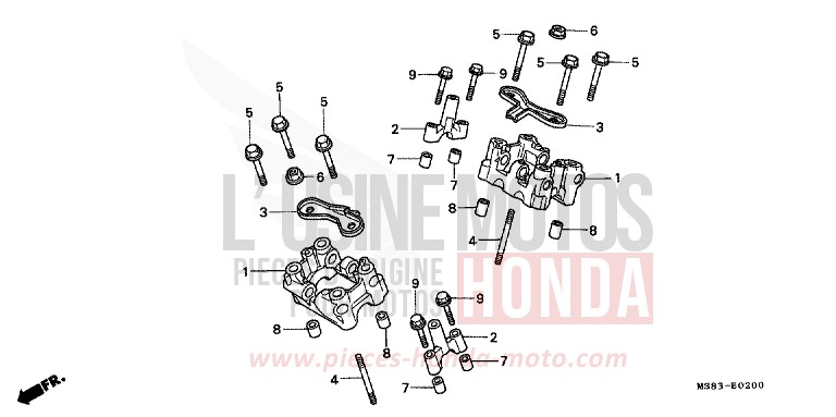 CAMSHAFT HOLDER for Africa Twin SHASTA WHITE (NH138H) from 1989